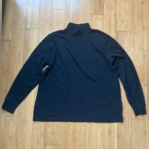 Lands' End Black Cotton Relaxed Fit Turtleneck